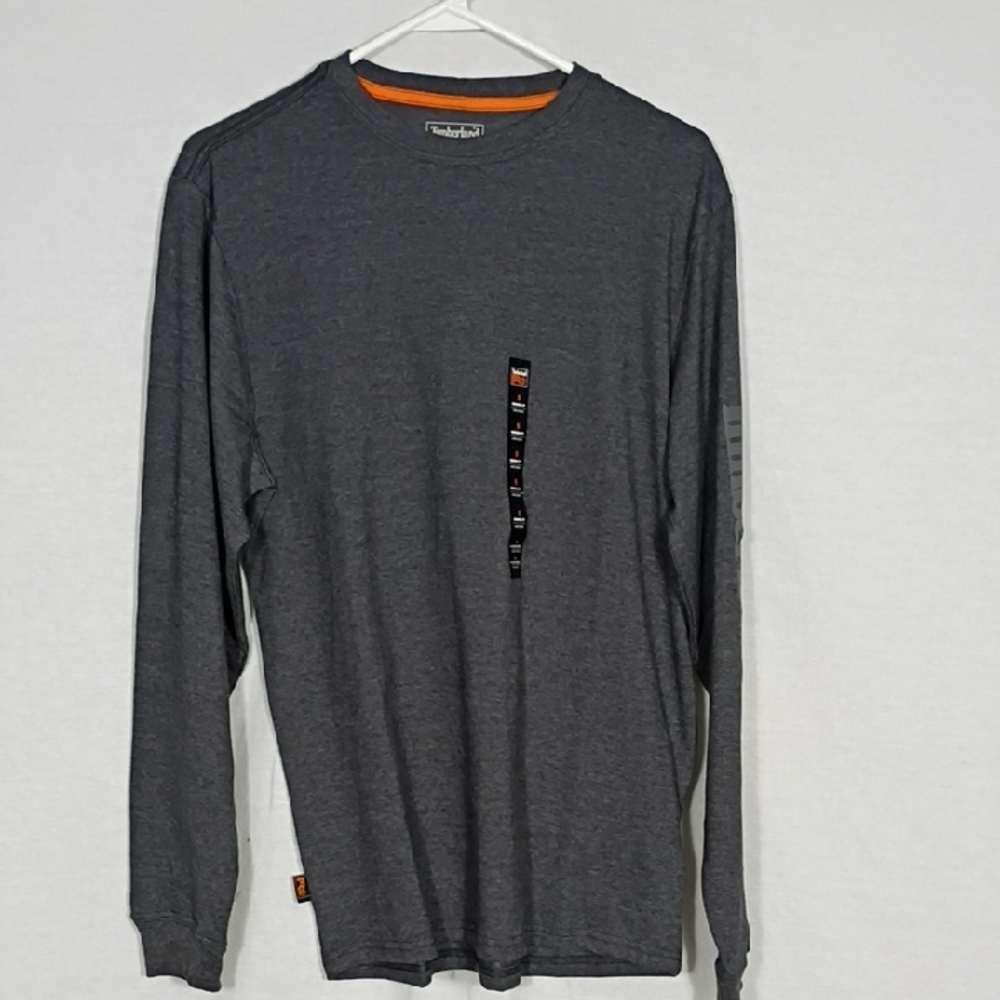 NWT Timberland  Deepest Grey Men's Long Sleeve Core Logo Shirt Size Small